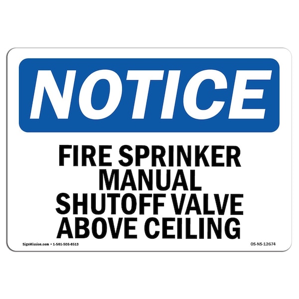 OSHA, Fire Sprinkler Manual Shutoff Valve Above Ceiling, 14in X 10in Alum, 10" W, 14" L, Landscape